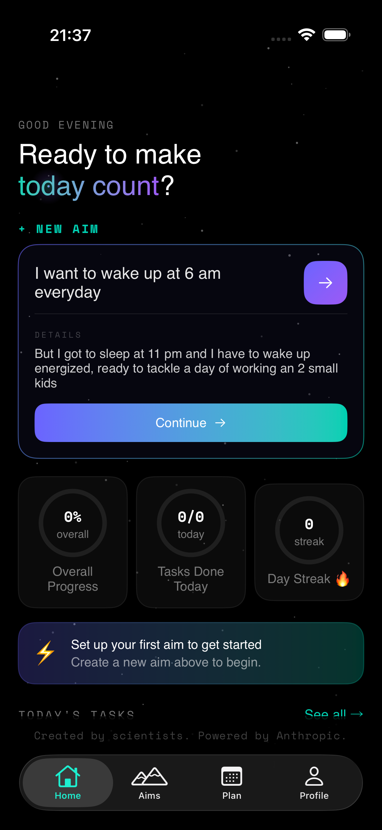 AI chat creates personalized goal plan based on your timeline and availability